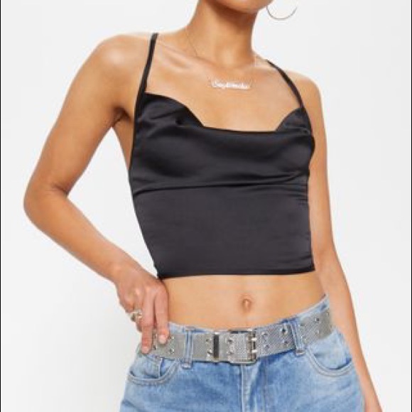 PrettyLittleThing | Tops | Pretty Little Thing Satin Cowl Neck Cami ...